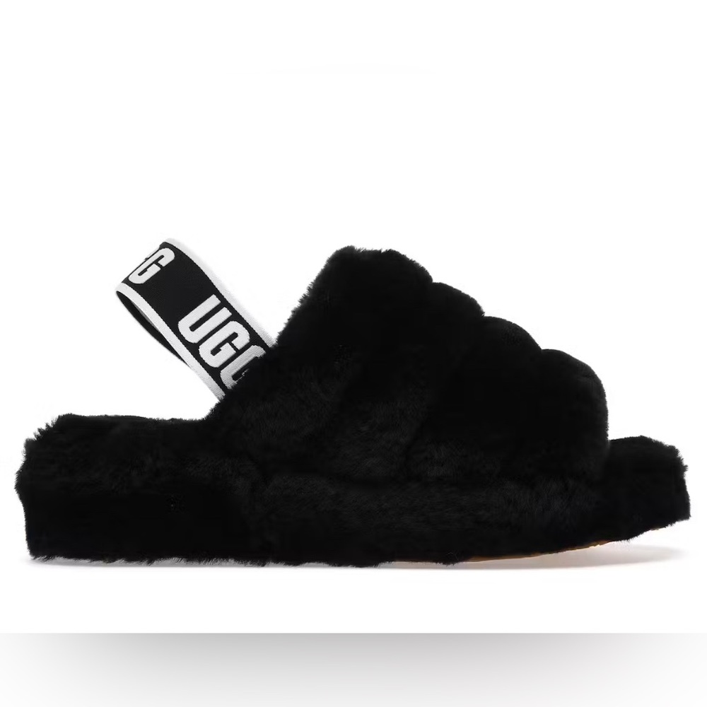 Ugg black platform slipper